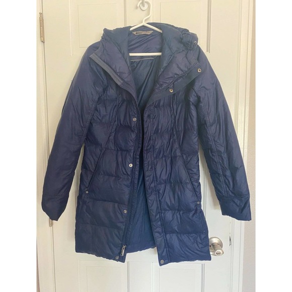 REI Jackets & Coats Womens Rei Down Fill Coat Full Zip Hooded Winter Outdoors Size M Navy